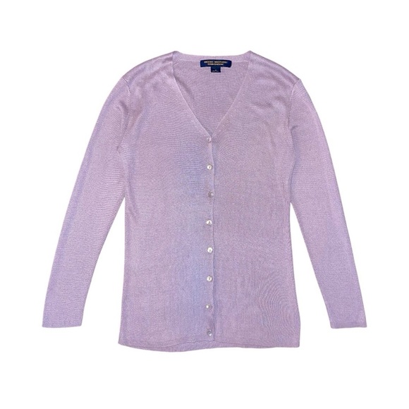 Brooks‎ Brothers Cardigan Sweater Women’s Small 100% Silk Purple Mauve Vintage - Picture 1 of 8